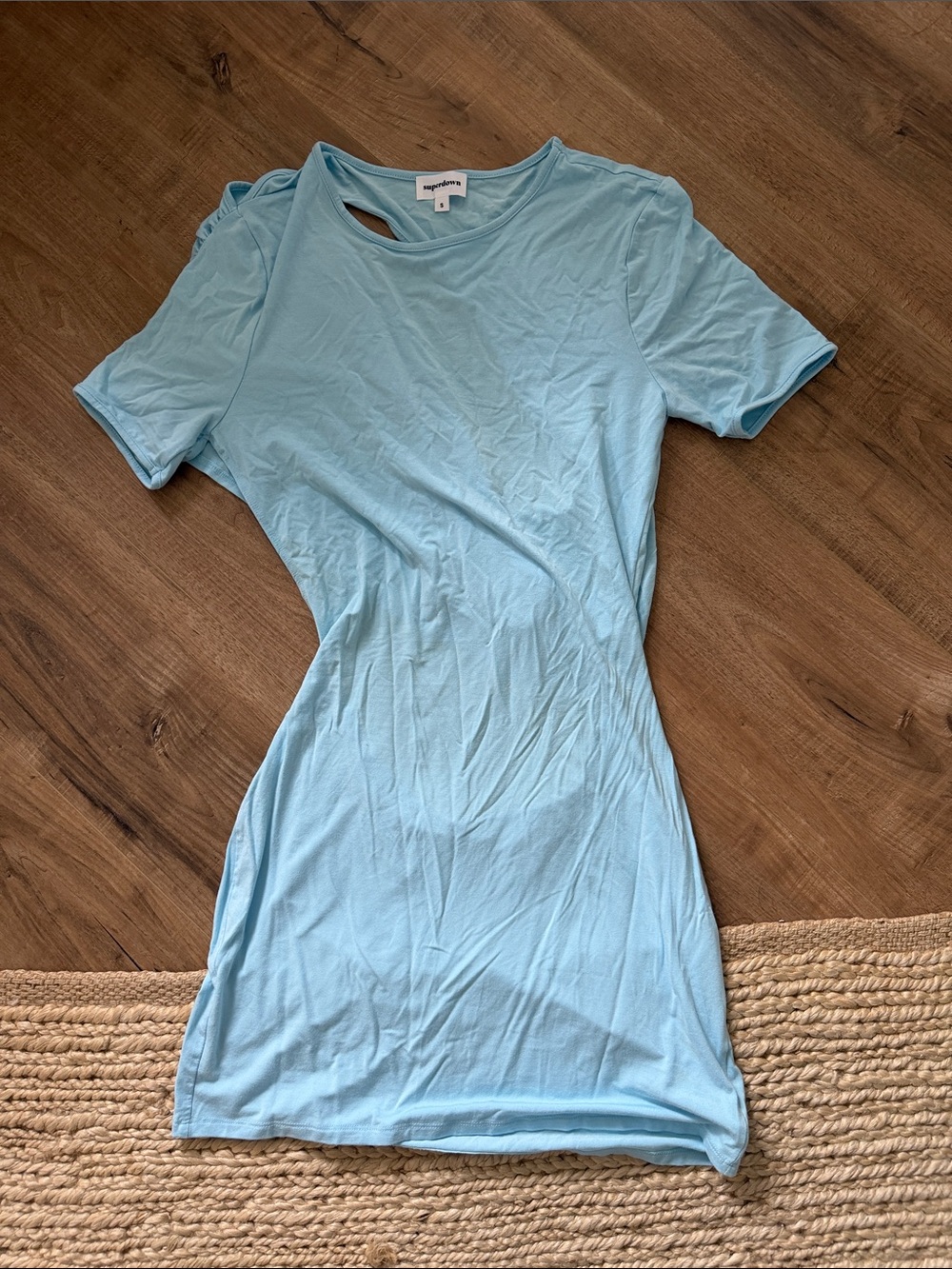 Superdown Sky Blue Open Back Dress